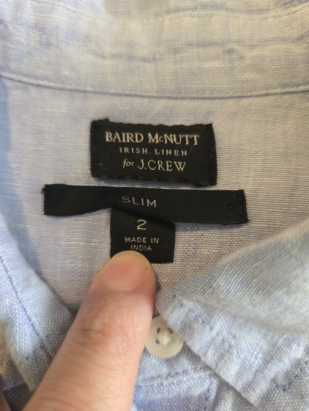 Baird McNutt J.Crew Irish Linen Light Blue Button-Down Shirt Womens size 2